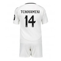 Real Madrid Aurelien Tchouameni #14 Fußballbekleidung Heimtrikot Kinder 2024-25 Kurzarm (+ kurze hosen)